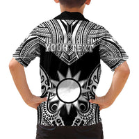 Personalised Taiwan Family Matching Long Sleeve Bodycon Dress and Hawaiian Shirt Austronesian Tribal Tattoo Black - Polynesian Pride