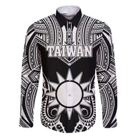 Personalised Taiwan Family Matching Tank Maxi Dress and Hawaiian Shirt Austronesian Tribal Tattoo Black - Polynesian Pride