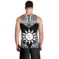 Personalised Taiwan Men Tank Top Austronesian Tribal Tattoo Black - Polynesian Pride