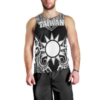 Personalised Taiwan Men Tank Top Austronesian Tribal Tattoo Black - Polynesian Pride