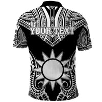 Personalised Taiwan Polo Shirt Austronesian Tribal Tattoo Black - Polynesian Pride