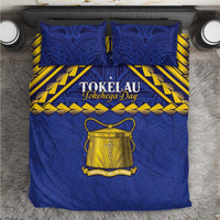 Tokelau Happy Tokehega Day Bedding Set Polynesian Tribal Tattoo LT05 Blue - Polynesian Pride