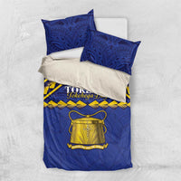 Tokelau Happy Tokehega Day Bedding Set Polynesian Tribal Tattoo LT05 US Twin 172cm x 218cm Blue - Polynesian Pride