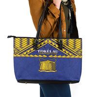Tokelau Happy Tokehega Day Leather Tote Bag Polynesian Tribal Tattoo