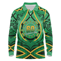 Cook Islands Constitution Day Long Sleeve Polo Shirt 60th Anniversary - Polynesian Pride