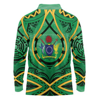 Cook Islands Constitution Day Long Sleeve Polo Shirt 60th Anniversary - Polynesian Pride
