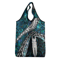 New Zealand Aotearoa Grocery Bag Maori Hei Rehua Paua Shell Glitter Green