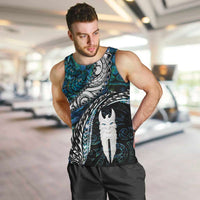 New Zealand Aotearoa Men Tank Top Maori Hei Rehua Paua Shell Glitter Green