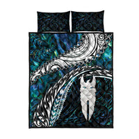 New Zealand Aotearoa Quilt Bed Set Maori Hei Rehua Paua Shell Glitter Green