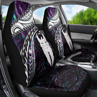 New Zealand Aotearoa Car Seat Cover Maori Hei Rehua Paua Shell Glitter Purple