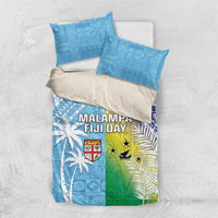 Happy Malampa Fiji Day Bedding Set Half Mix Style LT05 US Twin 172cm x 218cm Blue - Polynesian Pride