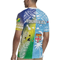 Personalised Happy Malampa Fiji Day Rugby Jersey Half Mix Style