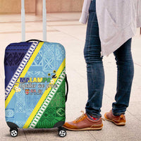 Love Malampa Fiji Day Luggage Cover Together We Grow LT05 Blue - Polynesian Pride