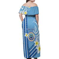 Personalised Federated States of Micronesia Family Matching Off Shoulder Maxi Dress and Hawaiian Shirt Happy 38th Independence Anniversary
