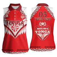Custom Tonga Mate Maa Rugby Women Sleeveless Polo Shirt Go Champions LT05 - Polynesian Pride