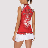 Custom Tonga Mate Maa Rugby Women Sleeveless Polo Shirt Go Champions LT05 - Polynesian Pride