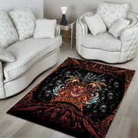 Aloha Halloween Area Rug Horror Tiki Heavy Metal Style - Polynesian Pride