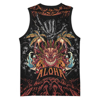 Aloha Halloween Basketball Jersey Horror Tiki Heavy Metal Style LT05 - Polynesian Pride