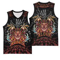 Aloha Halloween Basketball Jersey Horror Tiki Heavy Metal Style LT05 - Polynesian Pride