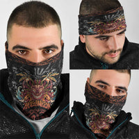Aloha Halloween Neck Gaiter Horror Tiki Heavy Metal Style - Polynesian Pride