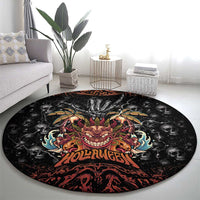 Aloha Halloween Round Carpet Horror Tiki Heavy Metal Style - Polynesian Pride