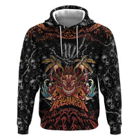 Aloha Halloween Zip Hoodie Horror Tiki Heavy Metal Style - Polynesian Pride