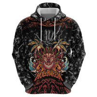 Aloha Halloween Zip Hoodie Horror Tiki Heavy Metal Style - Polynesian Pride