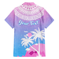 Personalised Fiji Your Paradise Festival Family Matching Puletasi Dress and Hawaiian Shirt With Fijian Masi Tapa Pattern LT05 - Polynesian Pride