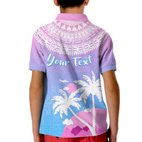 Personalised Fiji Your Paradise Festival Kid Polo Shirt With Fijian Masi Tapa Pattern LT05 - Polynesian Pride