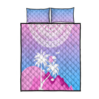 Fiji Your Paradise Festival Quilt Bed Set With Fijian Masi Tapa Pattern LT05 Blue - Polynesian Pride