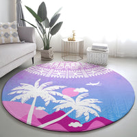 Fiji Your Paradise Festival Round Carpet With Fijian Masi Tapa Pattern LT05 - Polynesian Pride
