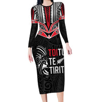 Aotearoa Toitu Te Tiriti Family Matching Long Sleeve Bodycon Dress and Hawaiian Shirt New Zealand Honour The Treaty