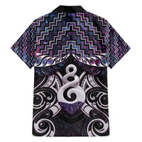 New Zealand Maori Hawaiian Shirt Poutama Pikorua Purple Paua Shell