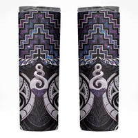 New Zealand Maori Skinny Tumbler Poutama Pikorua Purple Paua Shell
