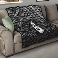 New Zealand Maori Quilt Poutama Manaia Black Paua Shell LT05 - Polynesian Pride