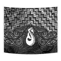 New Zealand Maori Tapestry Poutama Manaia Black Paua Shell LT05 - Polynesian Pride