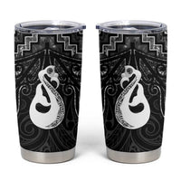 New Zealand Maori Tumbler Cup Poutama Manaia Black Paua Shell