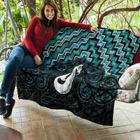 New Zealand Maori Quilt Poutama Manaia Turquoise Paua Shell LT05 - Polynesian Pride
