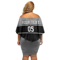 Custom New Zealand Cricket Off Shoulder Short Dress Black Cap Unbeatable LT05 - Polynesian Pride