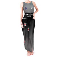 Custom New Zealand Cricket Tank Maxi Dress Black Cap Unbeatable LT05 Women Black - Polynesian Pride