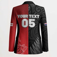 New Zealand And England Rugby Custom Blazer Red Rose Mix Maori Pattern LT05 - Polynesian Pride