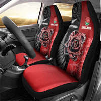 New Zealand And England Rugby Car Seat Cover Red Rose Mix Maori Pattern LT05 - Polynesian Pride