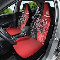 New Zealand And England Rugby Car Seat Cover Red Rose Mix Maori Pattern LT05 - Polynesian Pride
