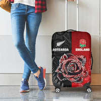 New Zealand And England Rugby Luggage Cover Red Rose Mix Maori Pattern LT05 - Polynesian Pride