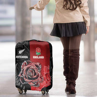 New Zealand And England Rugby Luggage Cover Red Rose Mix Maori Pattern LT05 - Polynesian Pride