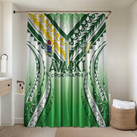 Cook Islands Avaiki Rugby Bathroom Set Go Champions LT05 Shower Curtain Only Green - Polynesian Pride