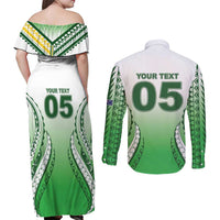 Custom Cook Islands Avaiki Rugby Couples Matching Off Shoulder Maxi Dress and Long Sleeve Button Shirt Go Champions LT05 - Polynesian Pride