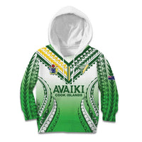 Custom Cook Islands Avaiki Rugby Kid Hoodie Go Champions LT05 Hoodie Green - Polynesian Pride