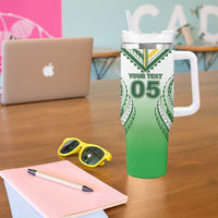 Custom Cook Islands Avaiki Rugby Tumbler With Handle Go Champions LT05 - Polynesian Pride