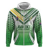 Custom Cook Islands Avaiki Rugby Zip Hoodie Go Champions LT05 Zip Hoodie Green - Polynesian Pride